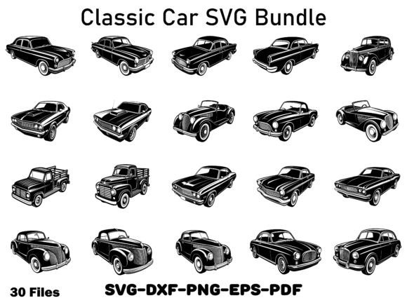A Classic Car SVG Bundle for Crafts & Graphics
