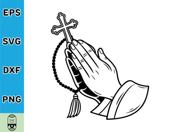 A Graphic Designer's Review: Praying Hands with Cross SVG