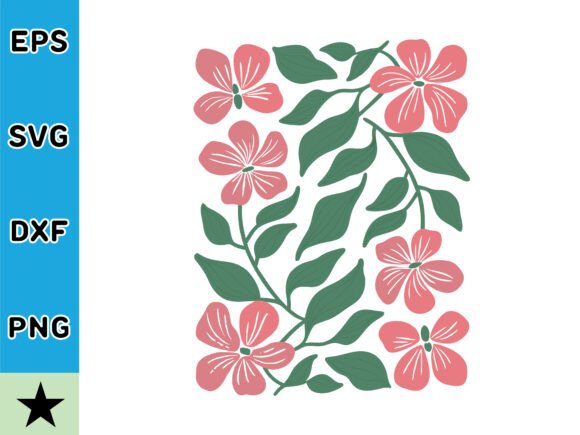 Abstract Retro Floral SVG Vector: A Versatile Graphics Asset for Crafts