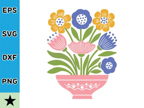 Retro Floral Flower SVG Vector for Graphics and Crafts