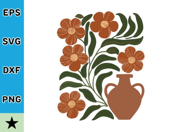 Retro Floral Pattern SVG for Graphics and Crafts