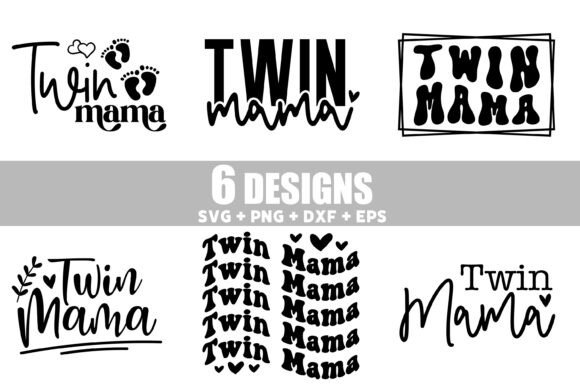 Twin Mama SVG Bundle: Perfect for Mothers Day Crafts and Graphics