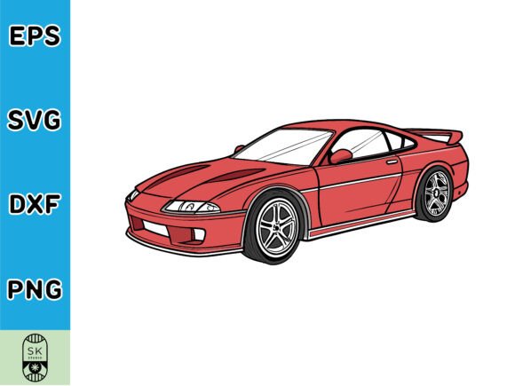 Vintage Sports Car SVG Vector for Graphics and Crafts